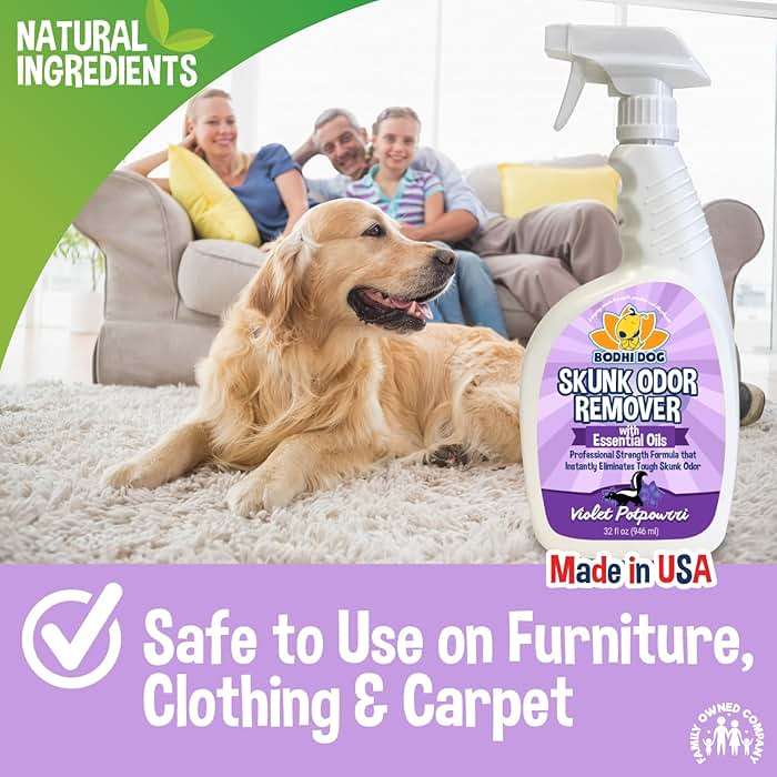 Bodhi Dog Pet Deskunk Spray Odor Eliminator- Skunk Smell Remover with Essential Oils for Dogs, Cats, Furniture, Carpet & Clothing - Safe, Non-Toxic Formula for Lasting Freshness (32 Fl Oz) - Image 6