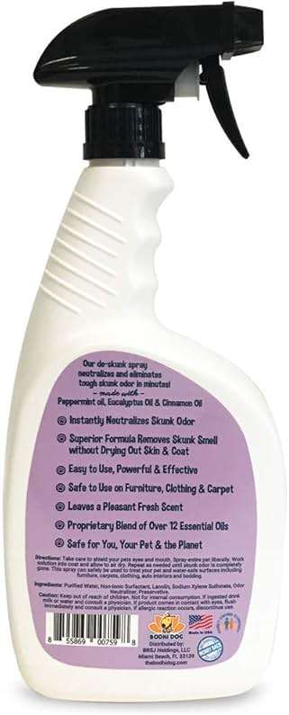 Bodhi Dog Pet Deskunk Spray Odor Eliminator- Skunk Smell Remover with Essential Oils for Dogs, Cats, Furniture, Carpet & Clothing - Safe, Non-Toxic Formula for Lasting Freshness (32 Fl Oz) - Image 7