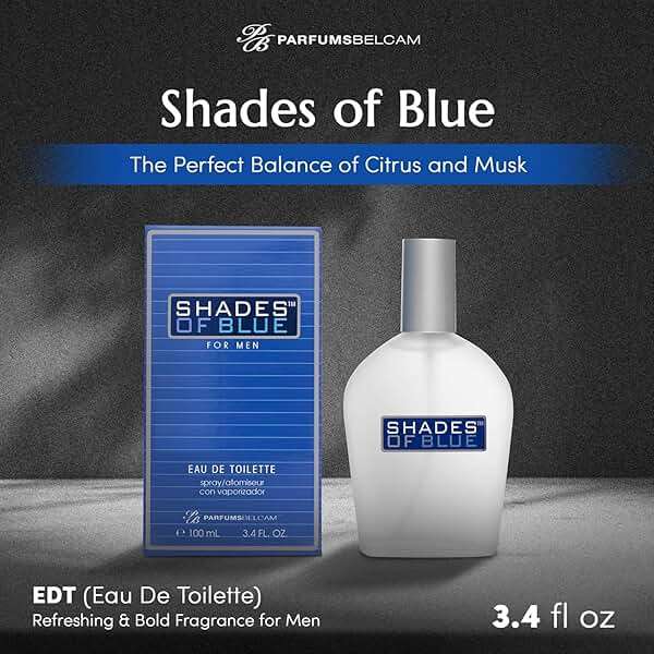 PB ParfumsBelcam Shades of Blue Eau de Toilette Spray for Men – Fresh Citrus Woody Cologne with Mandarin, Warm Spices & Musk – Mediterranean-Style Men’s Fragrance, Affordable Everyday Scent, 3.4 Fl Oz - Image 3