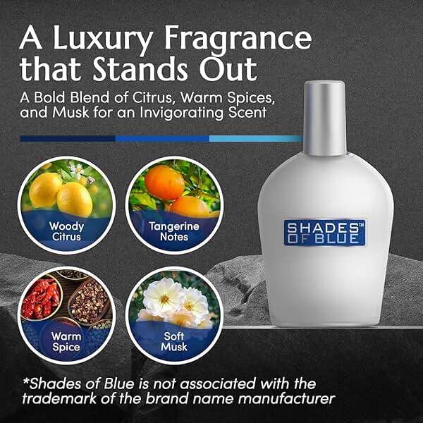 PB ParfumsBelcam Shades of Blue Eau de Toilette Spray for Men – Fresh Citrus Woody Cologne with Mandarin, Warm Spices & Musk – Mediterranean-Style Men’s Fragrance, Affordable Everyday Scent, 3.4 Fl Oz - Image 5