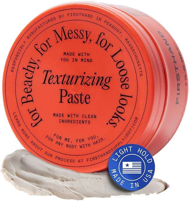 Firsthand Supply Texturizing Paste for Men & Women - Medium Hold, Natural Finish – Water-Based, Non Greasy Texture Clay – Adds Lasting Volume with Perfect Hair Day Texture – For Longer Hair – 3oz - Image 1