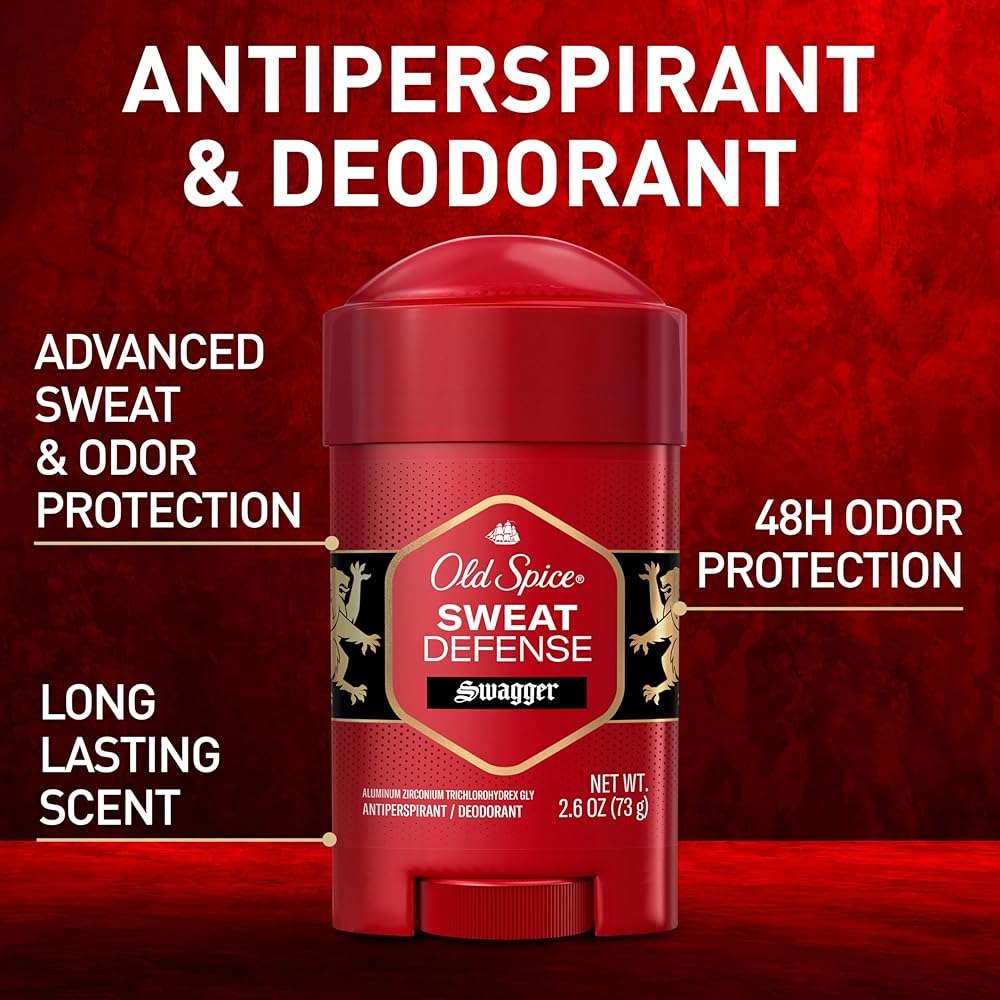 Old Spice Sweat Defense Antiperspirant & Deodorant for Men, 24/7 Ultimate Sweat Protection, Long Lasting Scent, Soft Solid, Swagger with Cedarwood Scent, 2.6 oz (Pack of 2) - Image 2