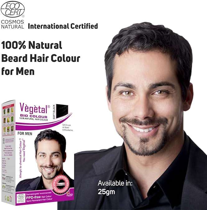 Vegetal Bio Colour - Experience Natural Black Beard Hair Color for Men | Ammonia-Free, PPD-Free, 100% Organic, and Herbal | Safe and Effective Beard Dye | Complete Kit Included | 25g - Image 5