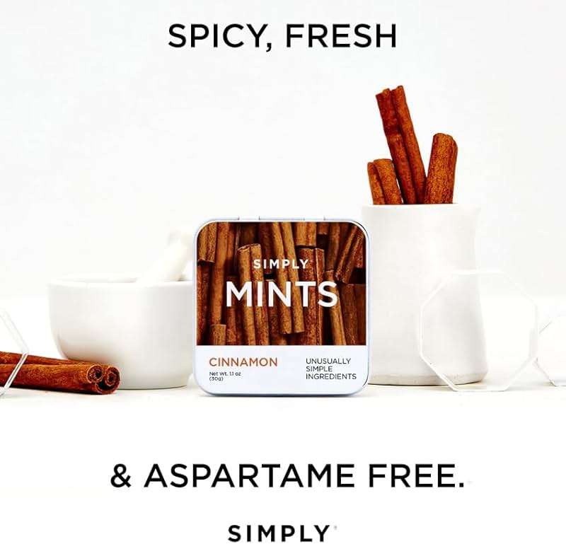 SIMPLY MINTS Natural Cinnamon Breath Mints, 6 Pack (180 Pieces), Made with Real Cinnamon Oil | Aspartame-Free, Sorbitol-Free, Xylitol-Free, Vegan, Kosher, Gluten Free, Non-GMO - Image 6