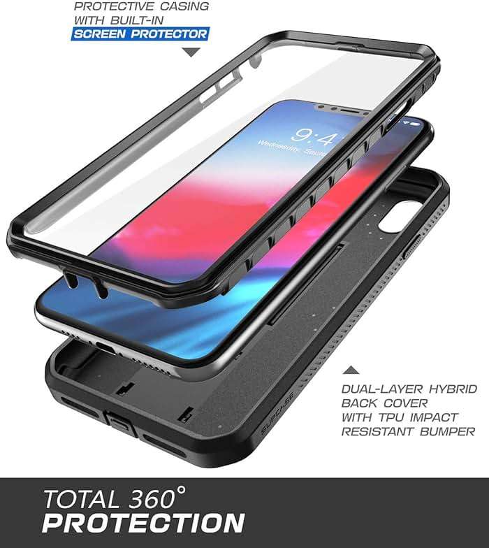 SUPCASE Unicorn Beetle Pro Series Case Designed, with Built-In Screen Protector Full-Body Rugged Holster Case for iPhone XR 6.1 Inch (2018 Release) (Black) - Image 3