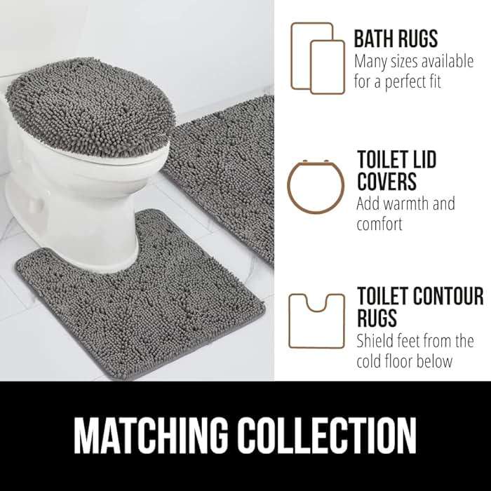 GORILLA GRIP Bath Rug Mat for Bathroom, Absorbent Chenille, 24x17 Gray | Soft Thick Quick Dry Microfiber Mats, Rubber Backing, Machine Washable Tub and Shower Floor Rugs, Home Decor Essentials - Image 8