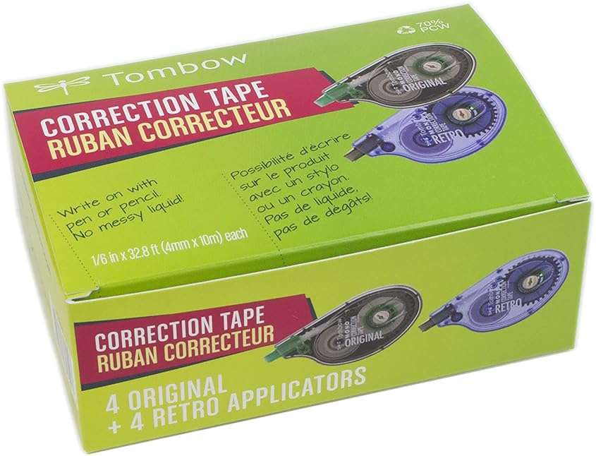 Tombow MONO Correction Tape, 8-Pack. Easy To Use Applicators for Instant Corrections - Image 1
