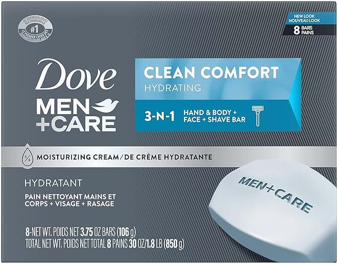 DOVE MEN + CARE Body and Face Bar 72 Bars To Clean and Hydrate Skin Body and Facial Cleanser More Moisturizing Than Bar Soap 3.75 oz - Product Image