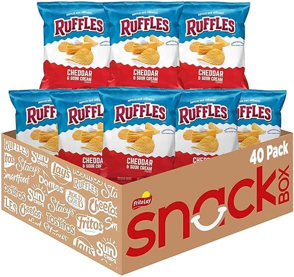 Ruffles Potato Chips, Cheddar Sour Cream, 1oz (40 Count) - Image 1