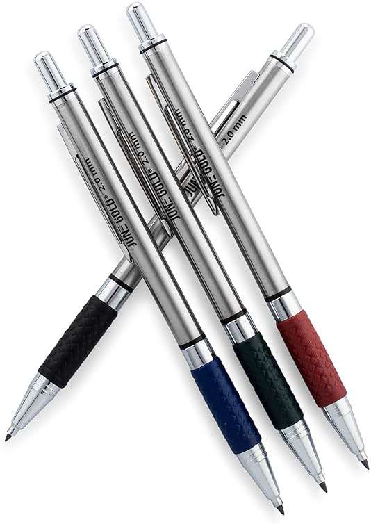 June Gold 4 Pro 2.0 mm Mechanical Pencils, 36 Colored, 36 2B, and 36 4B Refills, 2 Sharpeners, 2 Smudge Resistant Erasers, Built in Sharpeners & Soft Non-Slip Grip on Each Pencil - Image 3