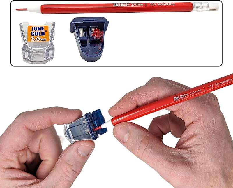 June Gold 4 Pro 2.0 mm Mechanical Pencils, 36 Colored, 36 2B, and 36 4B Refills, 2 Sharpeners, 2 Smudge Resistant Erasers, Built in Sharpeners & Soft Non-Slip Grip on Each Pencil - Image 5