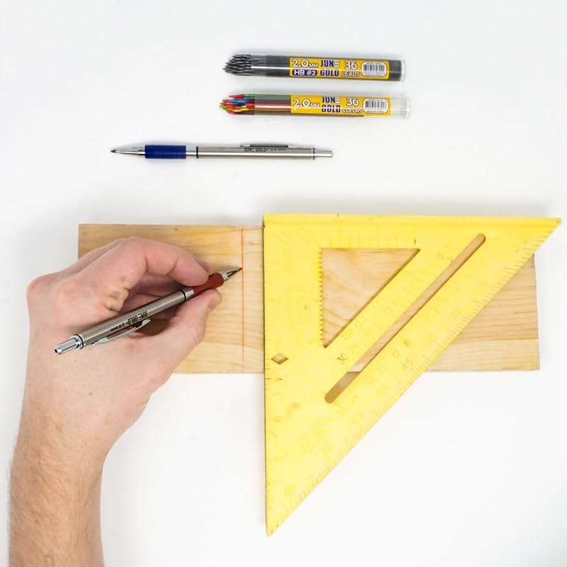 June Gold 4 Pro 2.0 mm Mechanical Pencils, 36 Colored, 36 2B, and 36 4B Refills, 2 Sharpeners, 2 Smudge Resistant Erasers, Built in Sharpeners & Soft Non-Slip Grip on Each Pencil - Image 6