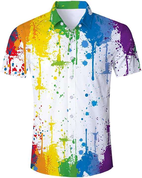 RAISEVERN Mens Hawaiian Shirt Casual Button Down Short Sleeve Tropical Beach Dress Shirt for Summer Holiday - Image 1