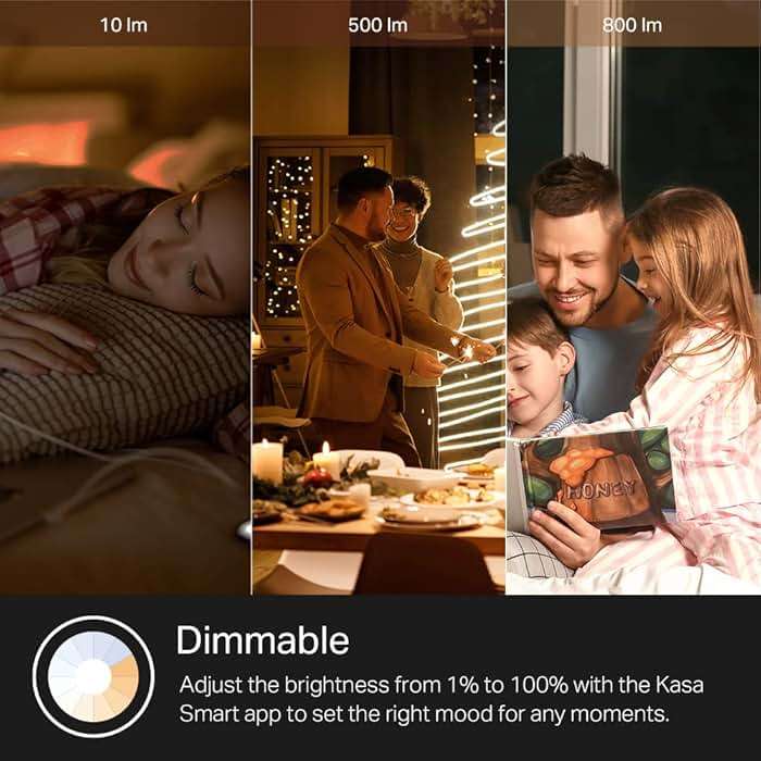 Kasa Smart Light Bulb KL110, LED Wi-Fi smart bulb works with Alexa and Google Home, A19 Dimmable, 2.4Ghz, No Hub Required, 800LM Soft White (2700K), 9W (60W Equivalent) - Image 8