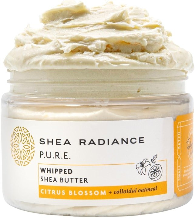 Shea Radiance P.U.R.E. Whipped Shea Butter with Colloidal Oatmeal - Whipped Body Butter Blended with Skin Soothing Oatmeal & Moisturizing Rice Bran Oil | Citrus Blossom (7 oz) - Product Image