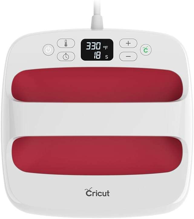 Cricut EasyPress 2-9 in x 9 in Heat Press - Heat Transfer Machine for T-Shirts, Tote Bags, Baby Clothes, Decor, & More - Easy to Use - Raspberry - Image 1