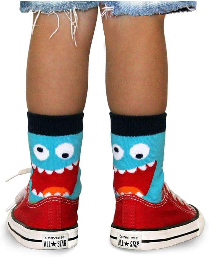Jefferies Socks Boys' Monster Pattern Crew Socks 6 Pair Pack - Image 3