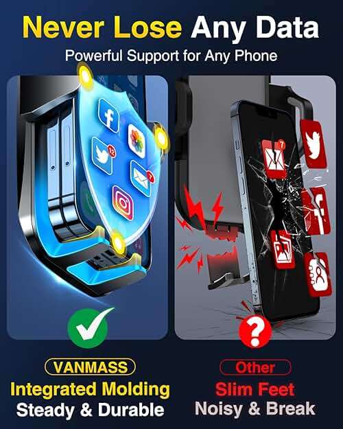 VANMASS【85+LBS Strongest Suction & Military-Grade 2026 Ultimate Car Phone Mount【Patent & Safety Certs】 Cell Phone Holder Truck for Dash Windshield Vent for iPhone 17 Pro Max Automobile Accessory Kits - Image 5