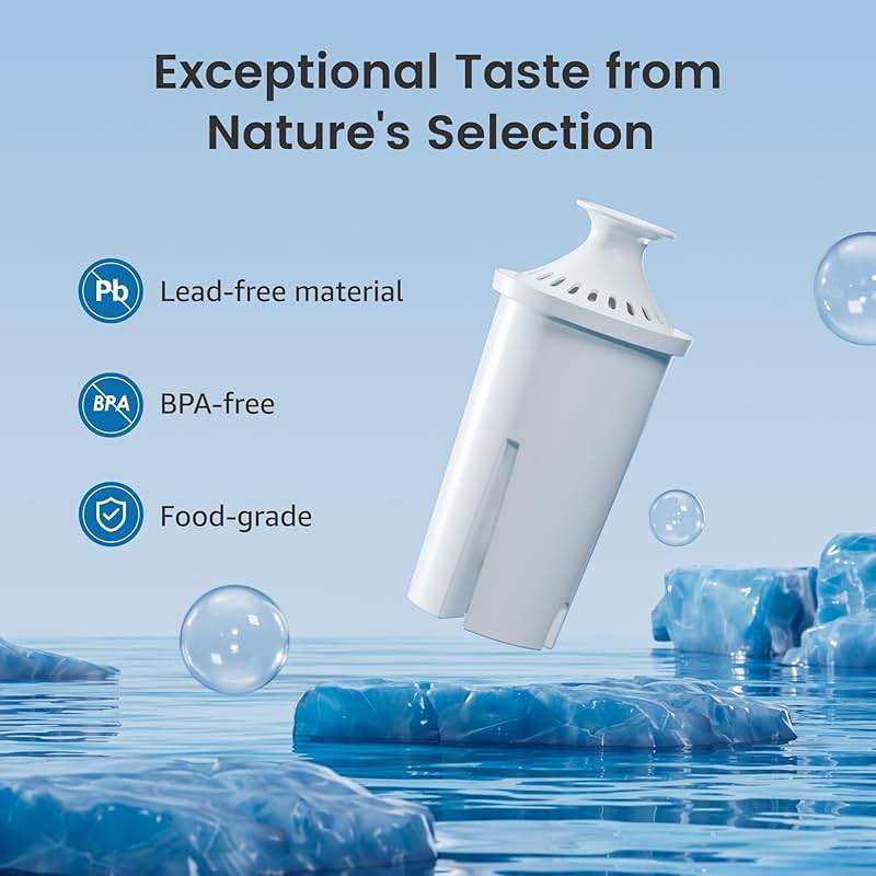 AQUA CREST CF06A Replacement for Brita® Filter, Brita® Water Pitchers and Dispensers, Classic OB03, Mavea® 107007, and More, NSF Certified Pitcher Water Filter, 1 Year Filter Supply, 6 Pack - Image 6