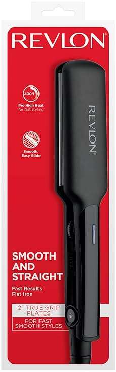 REVLON Ceramic Coated 2" Flat Iron - Fast Heating Hair Straightener for Quick and Smooth Results, Plus Travel Friendly (Black) - Image 6
