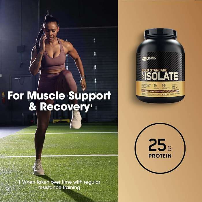 Optimum Nutrition Gold Standard 100% Isolate, Protein Powder, Chocolate Bliss, 3 Pounds, 44 Servings. Whey Protein Isolate (Packaging May Vary) - Image 4