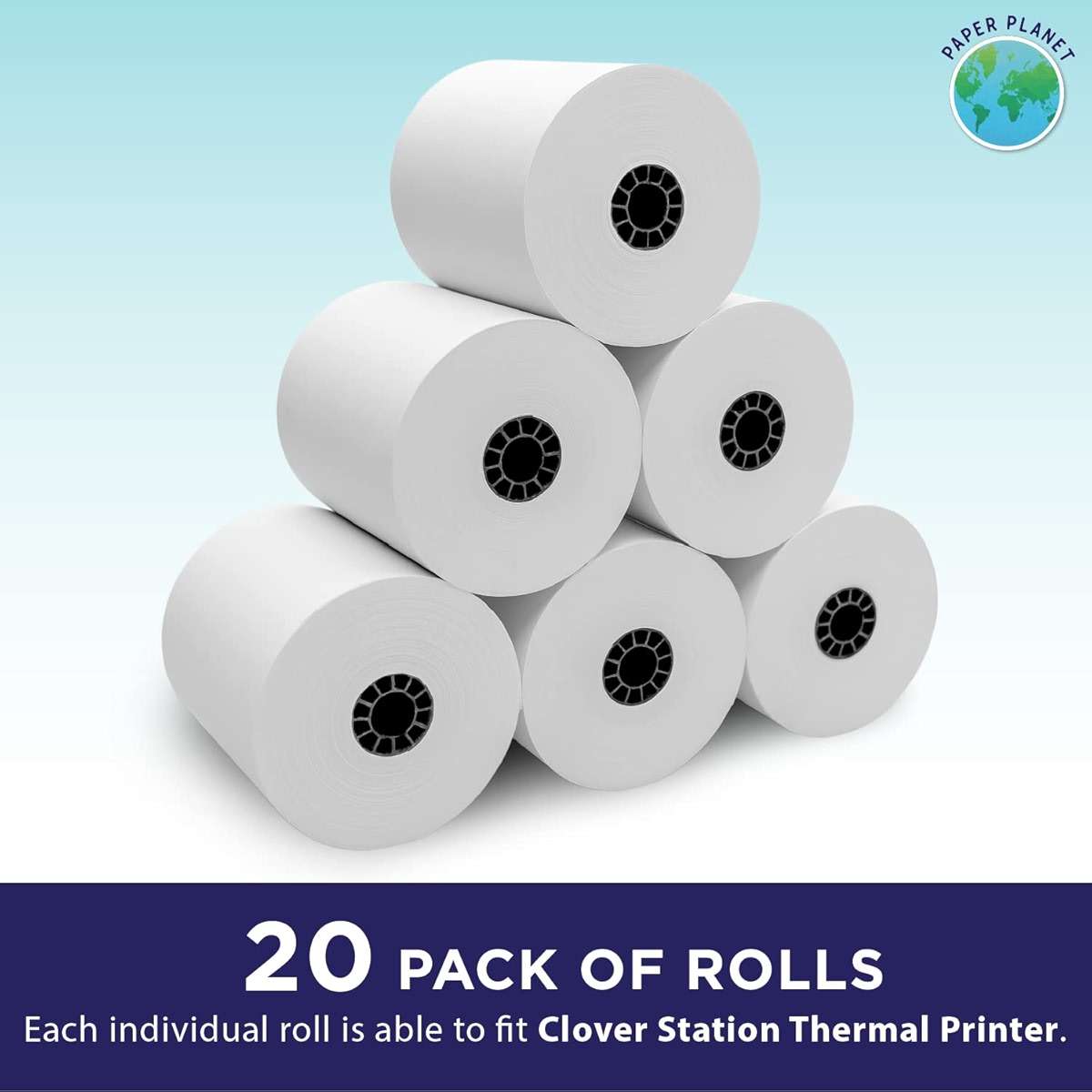 Thermal Paper for Clover POS (Clover Station Thermal Printer) by Paper Planet | Credit Card Receipt Rolls for C500 C501 C503 C100 P100 | 20 Rolls - Image 2