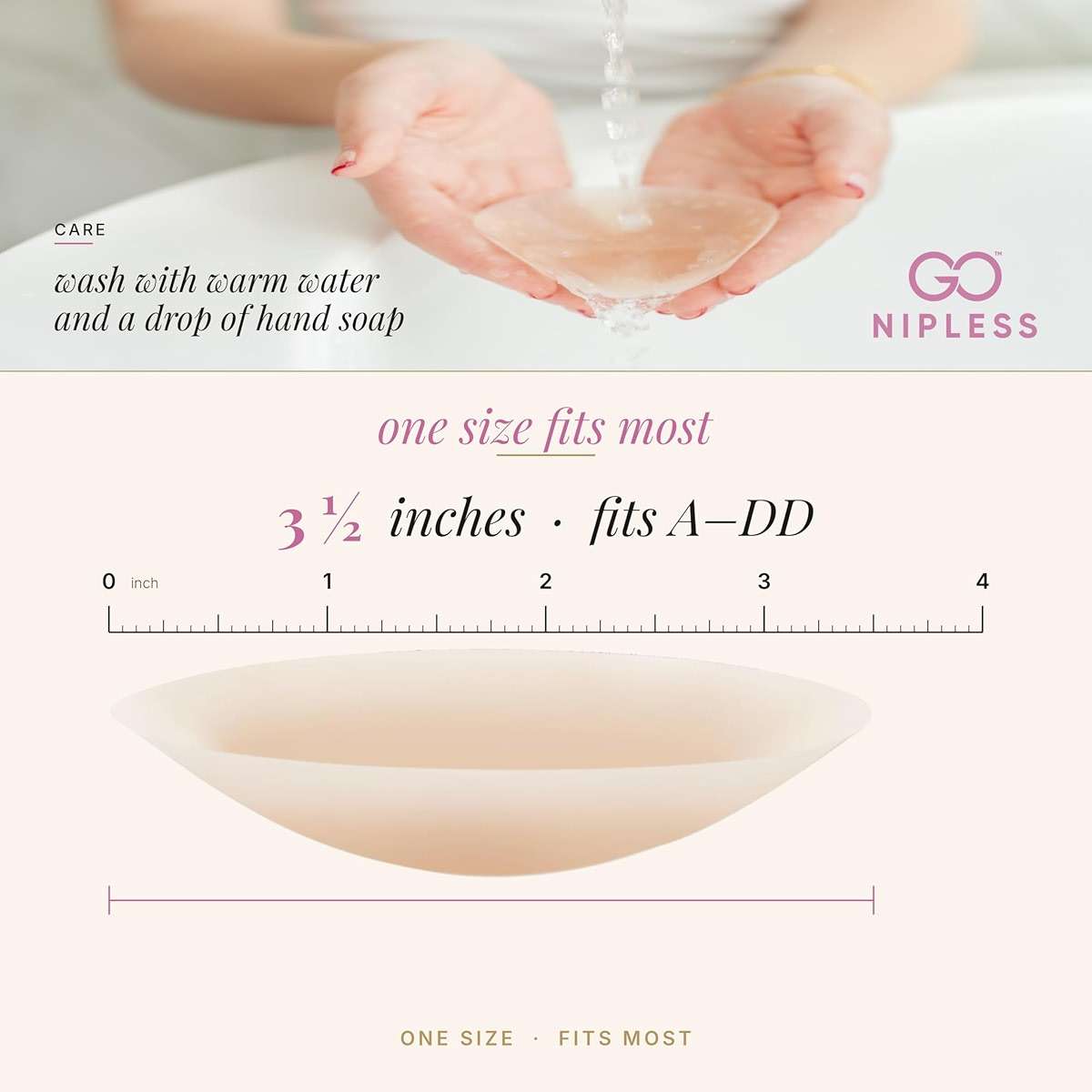 Go Nipless Nipple Covers For Women-Dermatologist Approved Sticky Bra Alternative, Reusable Silicone Pasties, Breast Petals A-DD For Strapless & Backless Wear Nude - Image 7