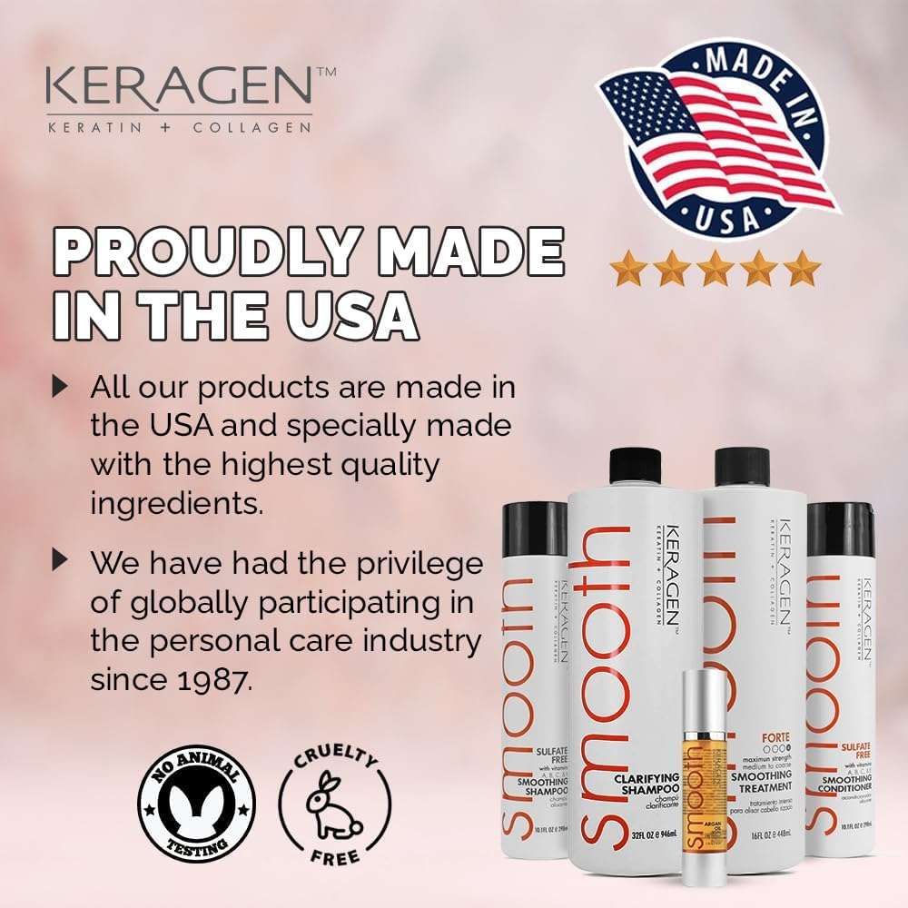 Keragen Brazilian Keratin Hair Treatment - Premium Straightener Cream, Sulfate-Free Anti-Frizz Products, Perfect Straightening Solution for Dry & Damaged Hair, Kit Combo Set - Image 7
