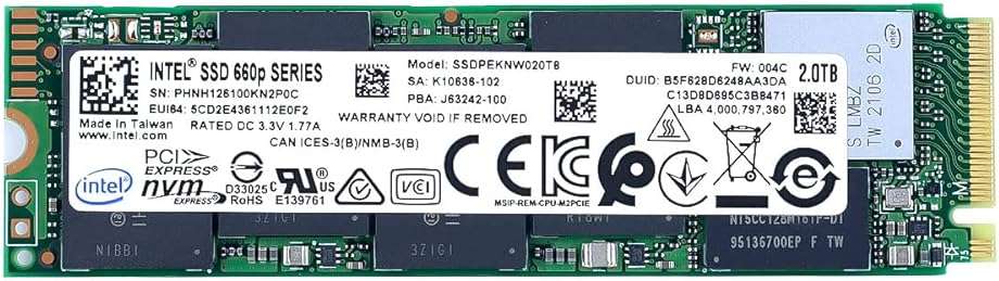 Intel 660p Series M.2 2280 2TB PCIe NVMe 3.0 x4 3D2, QLC Internal Solid State Drive (SSD) SSDPEKNW020T8X1 - Image 4
