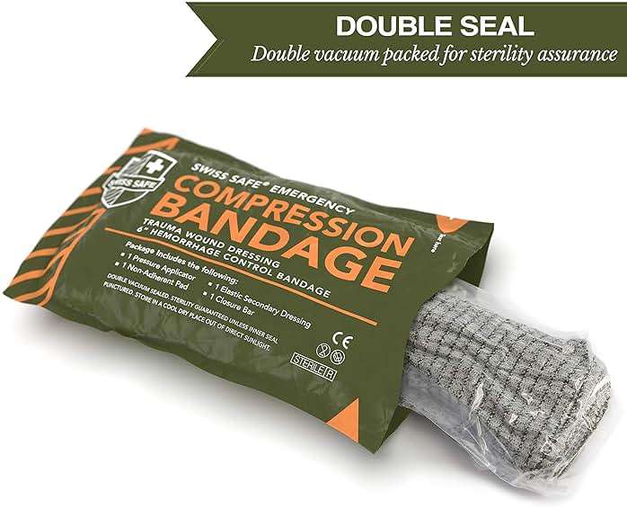 Swiss Safe 6 Inch Israeli Bandages Trauma Kit - Sterile Elastic Compression Bandage - Emergency Military IFAK - 6 inch, 2-Pack - Image 3