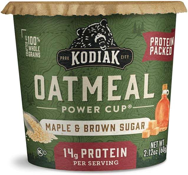 Kodiak Cakes Instant Protein Maple & Brown Sugar Oatmeal in a Cup, 2.12oz (Pack of 12) - Image 1