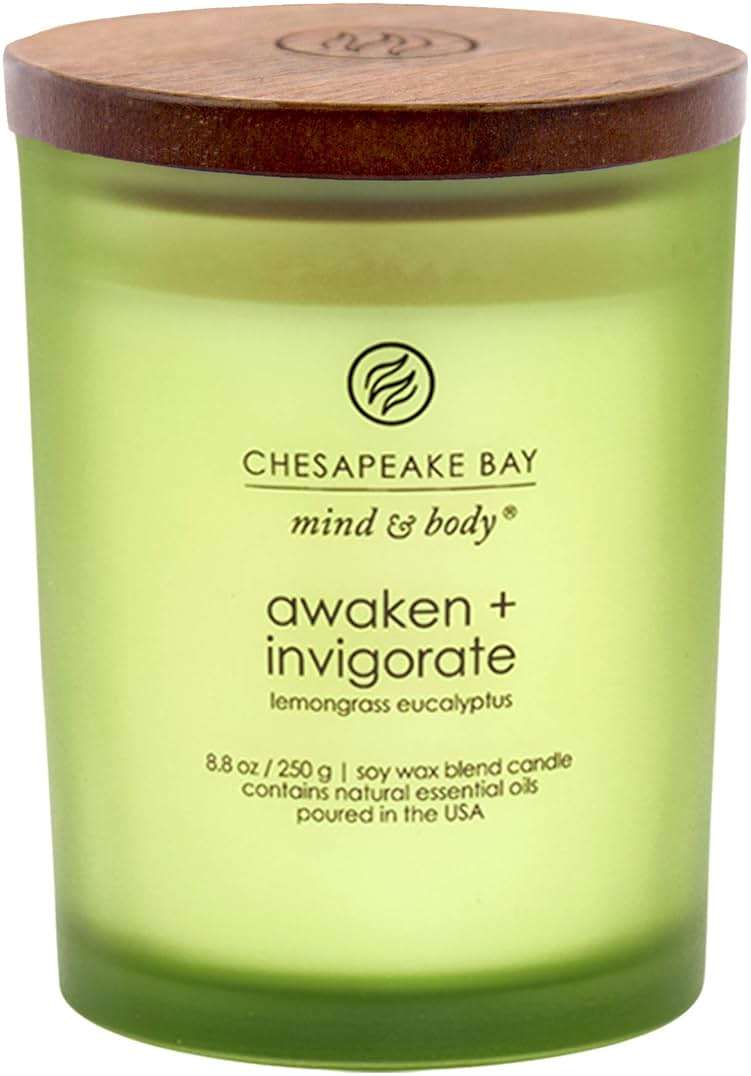 Chesapeake Bay Candle PT40886 Scented Candle, Awaken + Invigorate (Lemongrass Eucalyptus), Medium , Green, Home Décor - Image 1