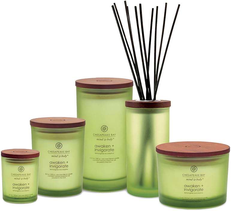 Chesapeake Bay Candle PT40886 Scented Candle, Awaken + Invigorate (Lemongrass Eucalyptus), Medium , Green, Home Décor - Image 4