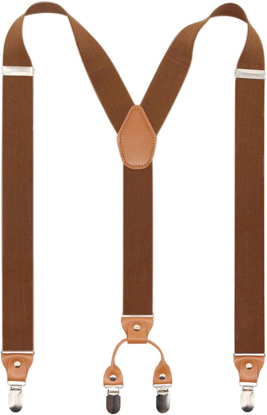 Timiot Men’s Y-Back 4 Metal Clip Elastic Wide Suspenders Perfect For Both Casual&Formal - Image 1