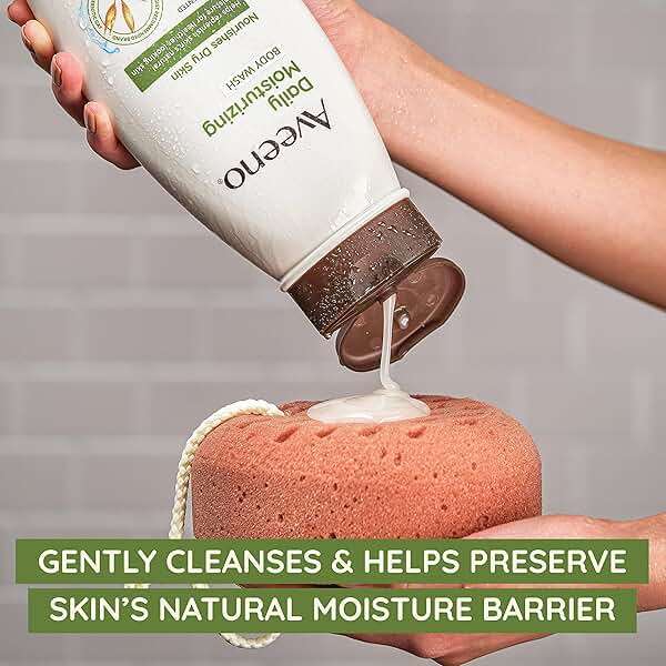 Aveeno Daily Moisturizing Body Wash for Sensitive Skin + Prebiotic Oat, Gently Cleanses Dry Skin & Feels Moisturizing, Light Fragrance, Travel Size, 2 fl. oz - Image 2