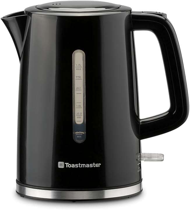 Toastmaster Electric Kettle by Select Brands - Cordless Electric Water Boiler for Coffee, Tea & More - Use This Electric Tea Kettle in Your Kitchen or Dorm - 1.7 Liters, Black - Image 1