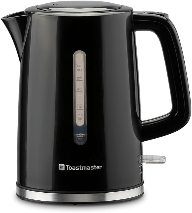 Toastmaster Electric Kettle by Select Brands - Cordless Electric Water Boiler for Coffee, Tea & More - Use This Electric Tea Kettle in Your Kitchen or Dorm - 1.7 Liters, Black - Product Image
