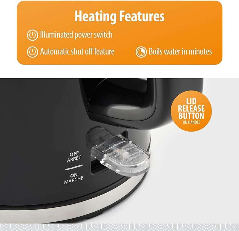 Toastmaster Electric Kettle by Select Brands - Cordless Electric Water Boiler for Coffee, Tea & More - Use This Electric Tea Kettle in Your Kitchen or Dorm - 1.7 Liters, Black - Image 4