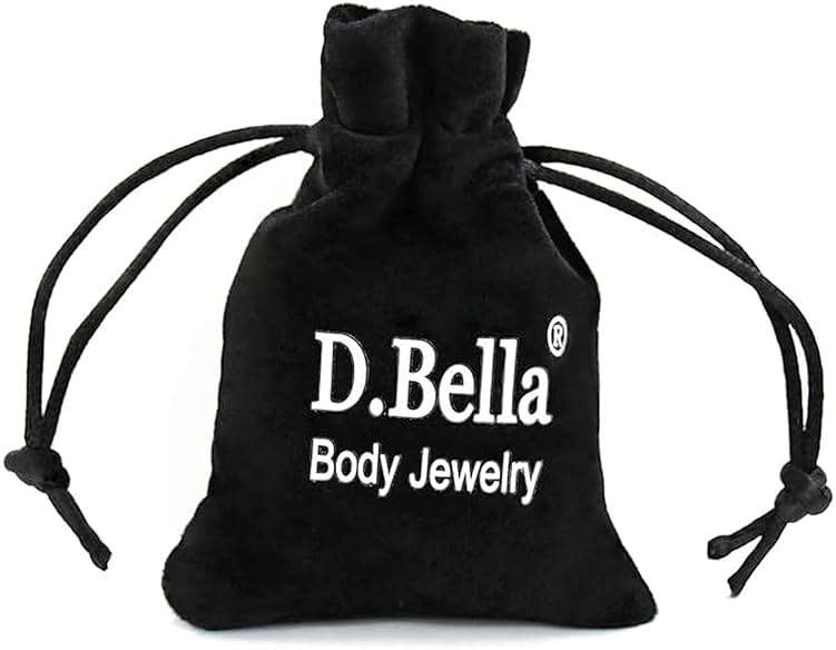 D.Bella 18g Clear Nose Ring Retainer Bioflex L Shape Nose Rings Studs Piercing Jewelry Flat Top - Image 3