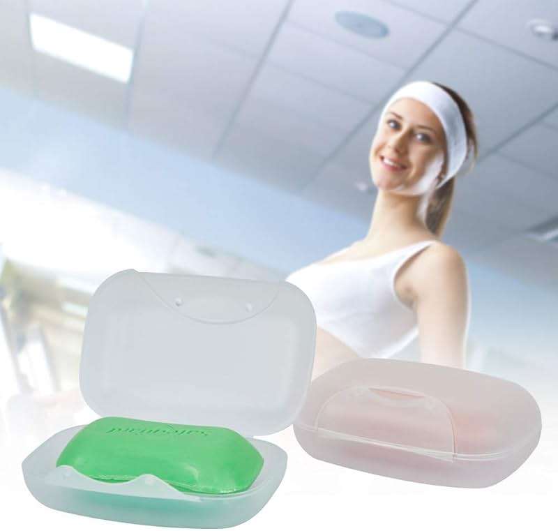 Soap Box Holder, 2-Pack Soap Dish Soap Savers Case Container for Bathroom Camping Gym Vonpri (Clear) - Image 4