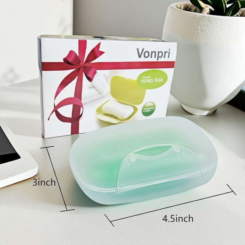 Soap Box Holder, 2-Pack Soap Dish Soap Savers Case Container for Bathroom Camping Gym Vonpri (Clear) - Image 5