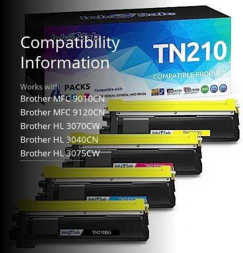 Ink E-Sale Compatible Toner Cartridge Replacement for Brother TN210 (KCMY, 4-Pack), for use with Brother HL-3040CN HL-3045CN HL-3070CW HL-3075CW MFC-9010CN MFC-9120CN MFC-9125CN MFC-9320CW Printer - Image 3