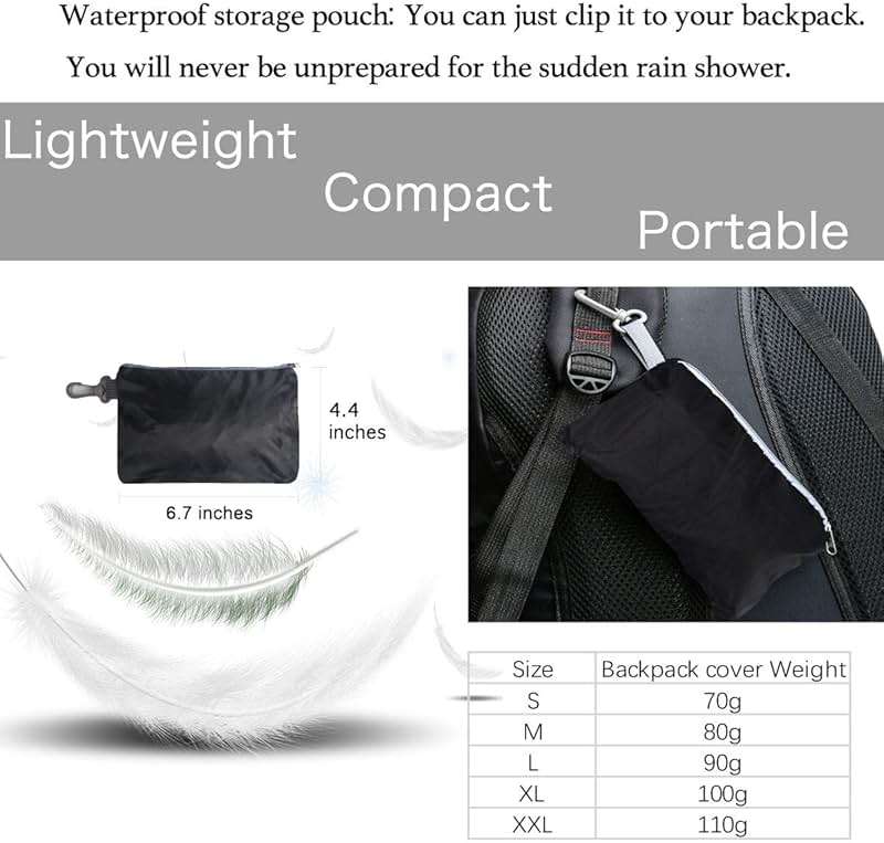 Frelaxy Waterproof Backpack Rain Cover, 10000mm Waterproof Level, Upgraded Ultra-Strong Multilayer Structure, Antislip Cross Buckle Strap, Ultralight Compact Portable, for Hiking, Camping, Traveling - Image 6