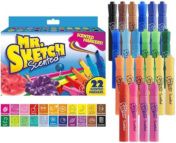 Mr. Sketch Scented Markers, Chisel Tip, Assorted Colors 22 Count - Fun for Kids, Spark Creativity, Holiday Gift, Stocking Stuffer - Image 1