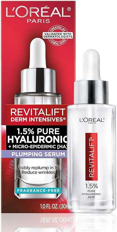 L'Oreal Paris Revitalift 1.5% Pure Hyaluronic Acid Serum for Face, Anti Aging Serum to Hydrate Skin & Reduce Wrinkles, Fragrance Free Skin Care for All Skin Types, 1 Oz - Image 1
