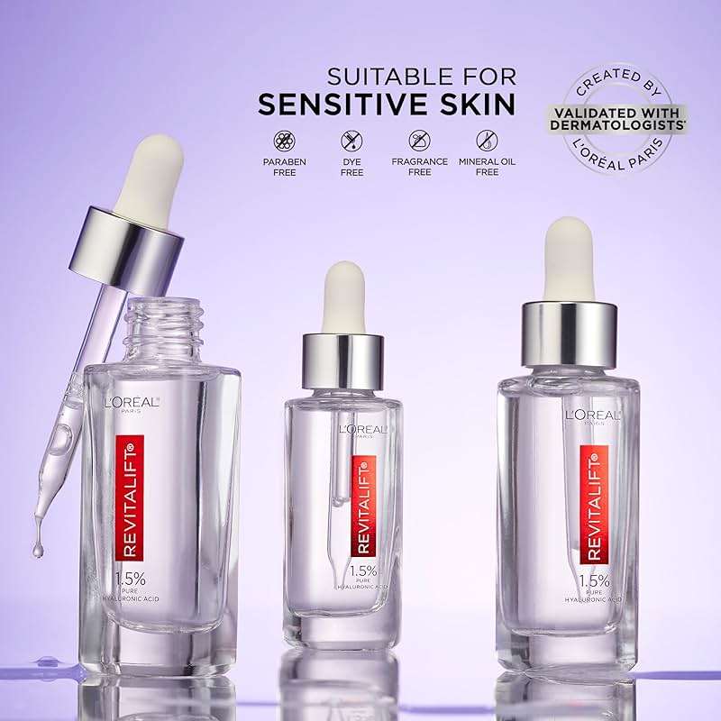 L'Oreal Paris Revitalift 1.5% Pure Hyaluronic Acid Serum for Face, Anti Aging Serum to Hydrate Skin & Reduce Wrinkles, Fragrance Free Skin Care for All Skin Types, 1 Oz - Image 6