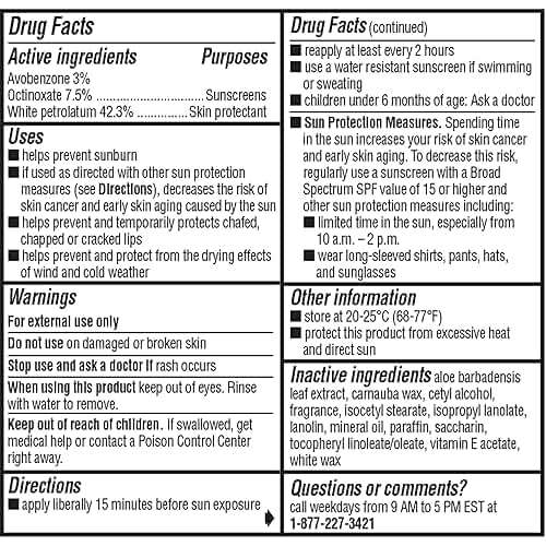 ChapStick Moisturizer Original Lip Balm Tubes, SPF 15 and Skin Protectant - 0.15 Oz, 3 Count (Pack of 1) - Image 9