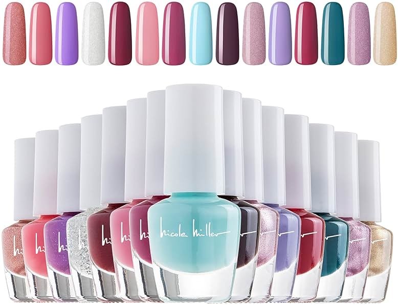 Nicole Miller Mini Nail Polish Set – Glossy, Vibrant Colors for Fingernails & Toenails, Trendy Collection - Product Image