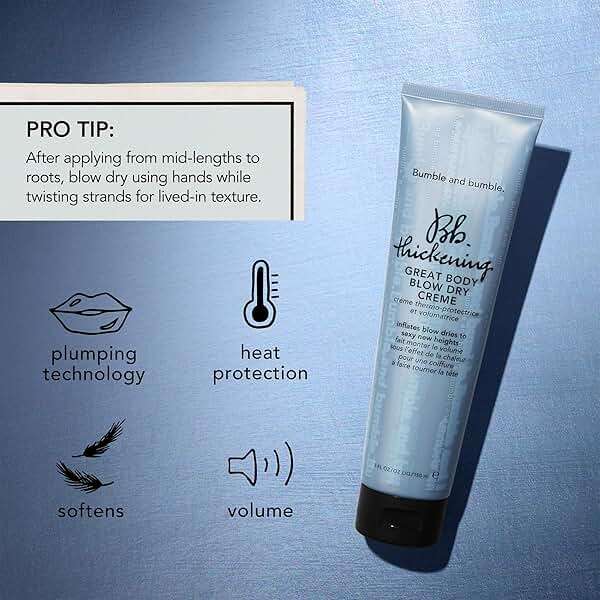 Bumble and bumble. Thickening Great Body Volumizing Blow Dry Cream | For Voluminous Blowouts | Heat Protection | For Fine to Medium Wavy, Straight Hair Types, 5 Fl Oz - Image 6