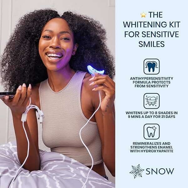 SNOW Diamond Wired Whitening Kit - Sensitive Teeth Whitening Kit - Whitens & Repairs Teeth - 6 Months of Whitening Treatment - Gentle & Enamel Safe - Blue - Image 3